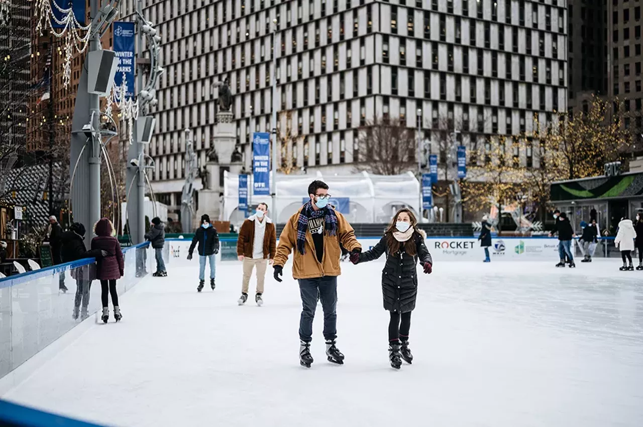 Ice skated in Campus Martius If you take away the blizzards, black ice, and below zero temperatures, winter in Detroit is actually quite beautiful. Ice skating in Campus Martius makes the most of Detroit&#146;s winter wonderland. Photo courtesy of Downtown Detroit Partnership