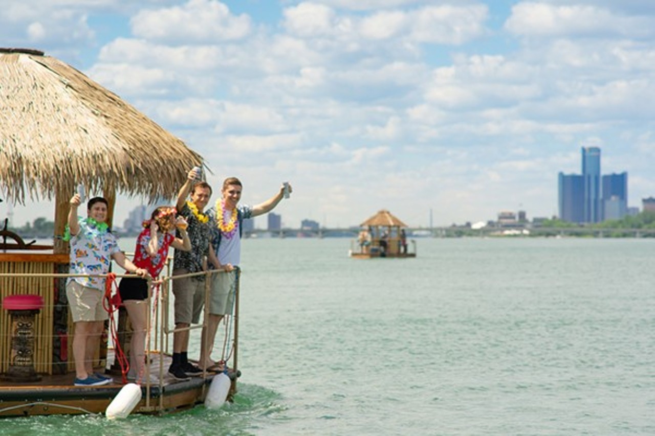Aloha Tiki Tours  
Sindbad&#146;s Marina, 100 St. Clair St., Detroit; St. Clair Shores Public Dock, 24800 Jefferson Ave., St. Clair Shores; 586-980-1619;alohatikitours.com
All aboard the crazy tiki boat? Last year, a fleet of tiki boats landed in metro Detroit, and though it is a hefty $275-$300 per two-hour tour for you and 6 of your guests, this is one way to socially distance from, well, just about everyone not on your tiki boat. The BYOB ride (yes, that means you have only two hours to go from full Margaritaville to responsible adult) is offered along the Detroit River and St. Clair Shores. 
Photo by Noah Elliott Morrisson 