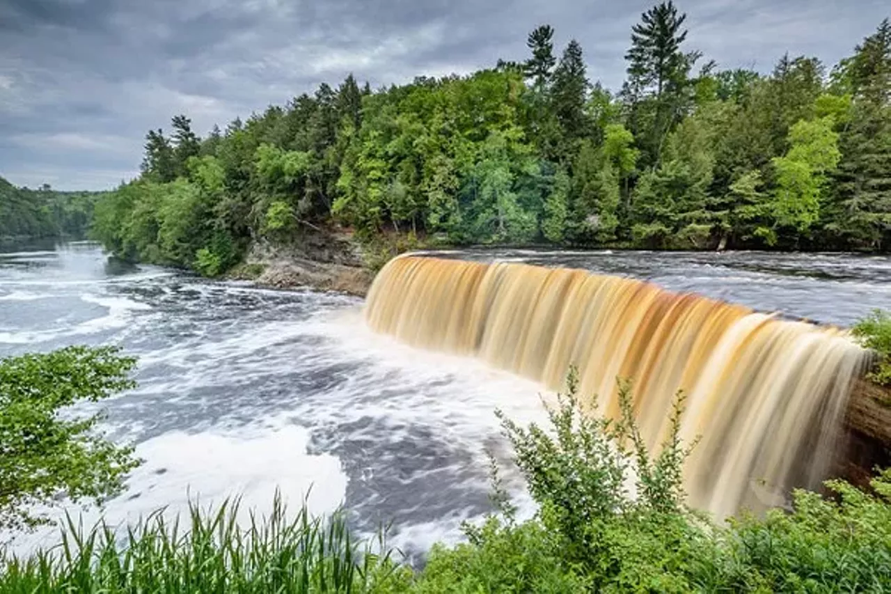 Tahquamenon Falls State Park 41382 W. M-123, Paradise; 906-492-3415 Big Bear Lake State Forest features 14 sites on the north shore Michigan is home to one of the largest waterfalls east of the Mississippi. It's located in Tahquamenon Falls State Park and the 200-foot Upper Falls has a drop of almost 50 feet. Tahquamenon has no shortage of land, with nearly 40 miles of hiking trails and approximately 20,000 acres of natural area. Photo via Shutterstock