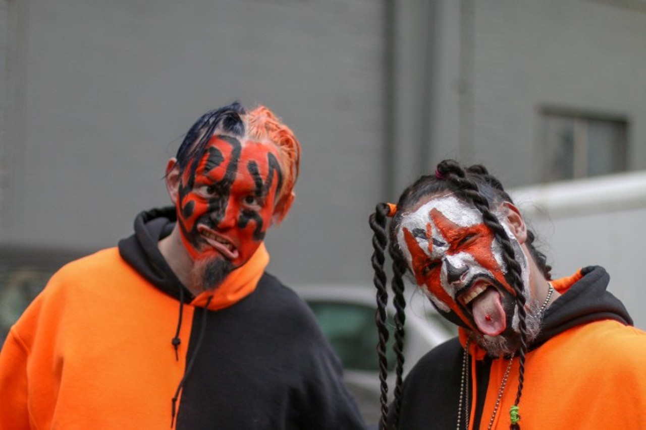 Juggalos
Whoop whoop! Those Faygo-loving people wearing clown makeup? No need to be afraid &#151; those are the Juggalos, the jolly fans of the Detroit rap duo Insane Clown Posse. They&#146;re also quite possibly metro Detroit&#146;s most misunderstood subculture, having been labeled as a "loosely organized hybrid gang" by the United States Department of Justice in its 2011 National Gang Threat Assessment. In 2014, the group filed a lawsuit with the ACLU against the DOJ and the FBI. In 2017, an appeals court dismissed the suit, though the ACLU encourages Juggalos to sue local police over individual cases of discrimination. 
Photo by Josh Justice