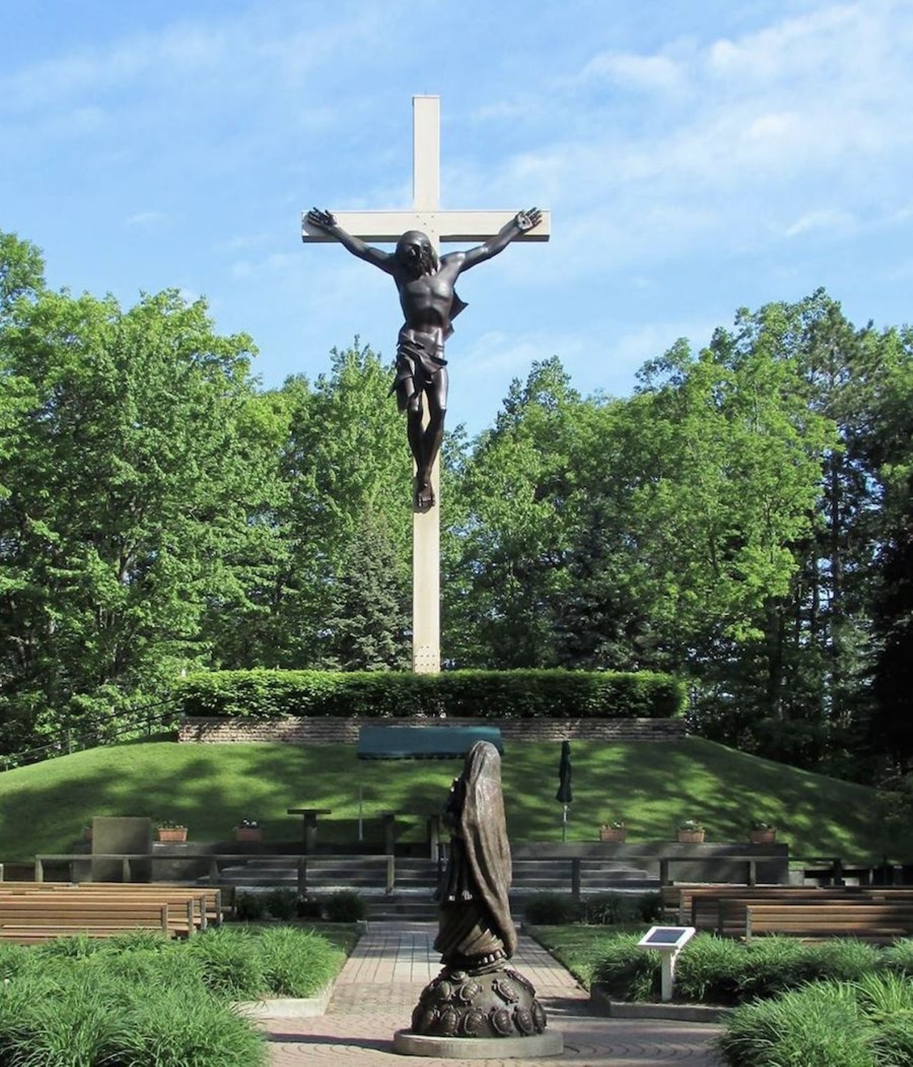 World&#146;s Largest Crucifix
7078 W. M68 Hwy., Indian River; crossinthewoods.com
As you&#146;re traveling through northern Michigan, you can see the world&#146;s largest crucifix located just off M-68 in Indian River. Weighing almost seven tons and standing at 30 feet tall, this statue was declared a national shrine by the United Conference of Catholic Bishops in 2006. Annually, this shrine is visited by about 300,000 people, along with with a Holy Staircase leading people through the forest to the shrine.
Photo via National Shrine of Cross in the Woods / Facebook