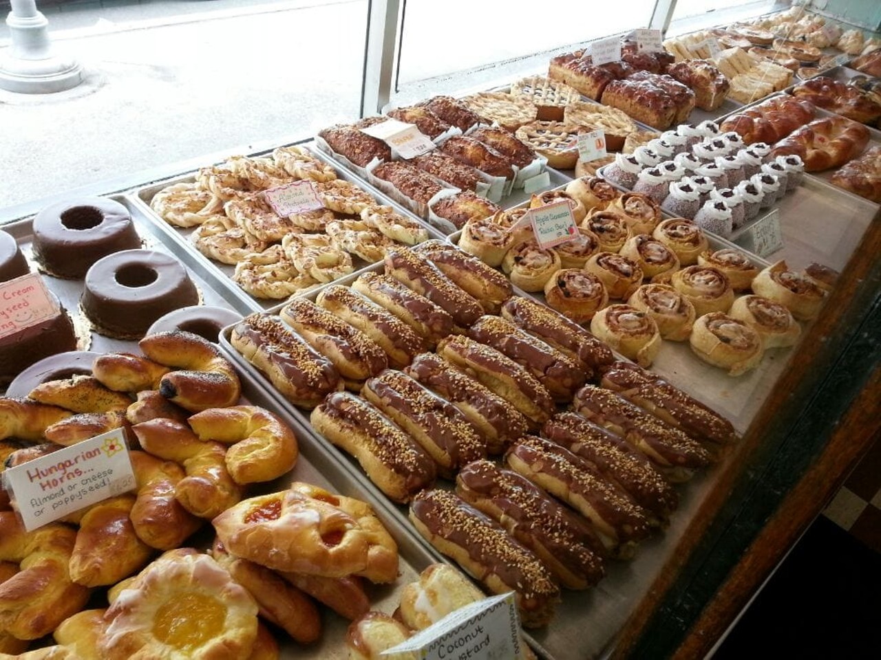 New Palace Bakery
9833 Joseph Campau Ave., Hamtramck; 313-875-1334
Family owned and operated, New Palace Bakery specializes in Polish and European style baking. From cakes, to strudel, to paczki, New Palace Bakery has a little something for everyone.
Photo via Yelp User, Tamara Y.