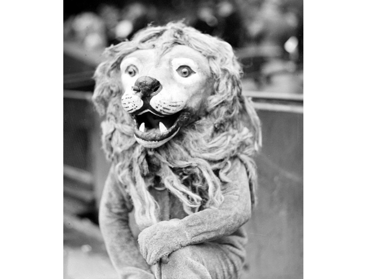 Thank goodness those mascot costumes have changed. This was in 1942.