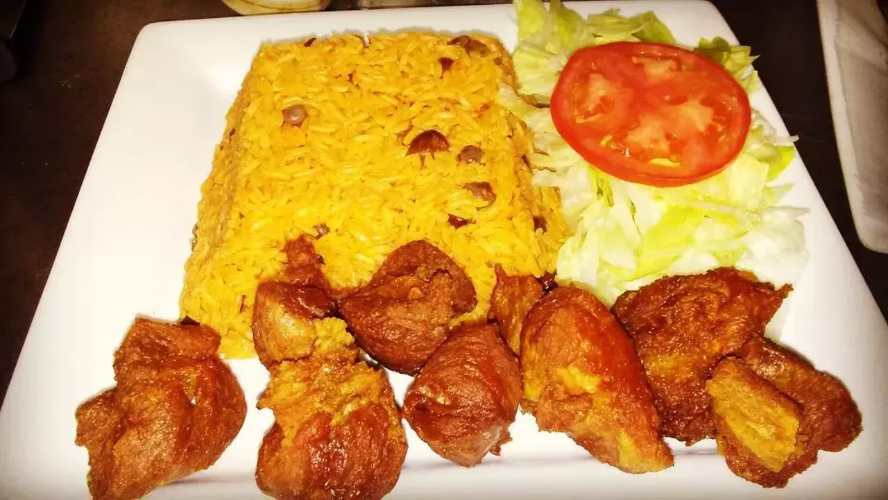 Arroz con granules & pernil | Rincon Tropical | $8 Detroit | 6538 Michigan Ave | (313) 334-8526 Rincon Tropical delivers rich Puerto Rican food, with a stand out dish of Arroz con Granules & Pernil. Essential it is a dish of rice, pigeon peas, and pork on the side. Devilishly delectable. (Photo: rincontropicaldetroit, via Instagram)