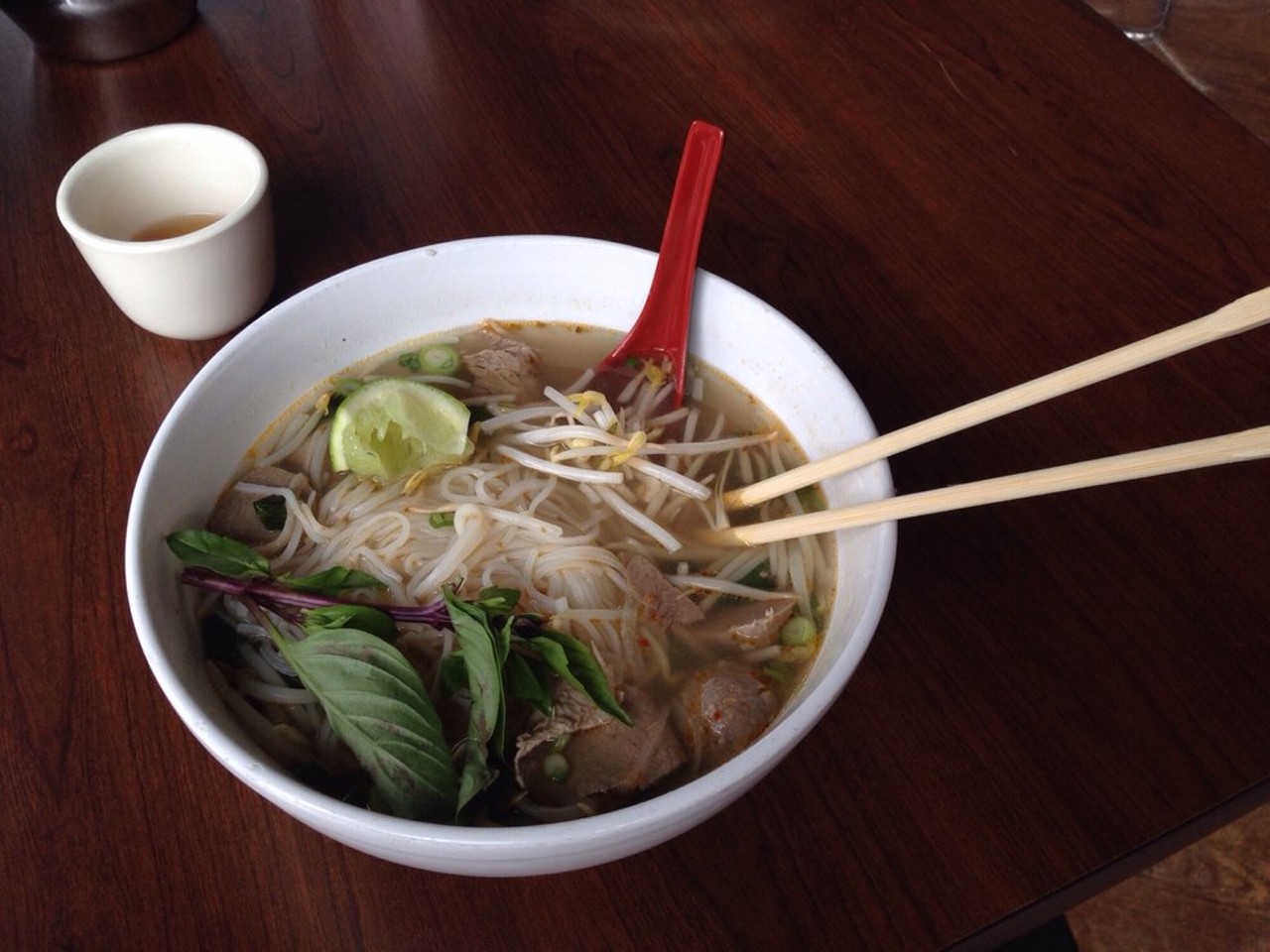 Pho | Pho Lucky  | Regular $9.43 
Detroit | 3111 Woodward Ave. | (313) 338-3895 
Pho is a Vietnamese dish with broth, rice noodles and an assortment of meat and herbs. At Pho Lucky, there are a dozen different pho options to choose from. 
(Photo: Bill W., via Yelp)