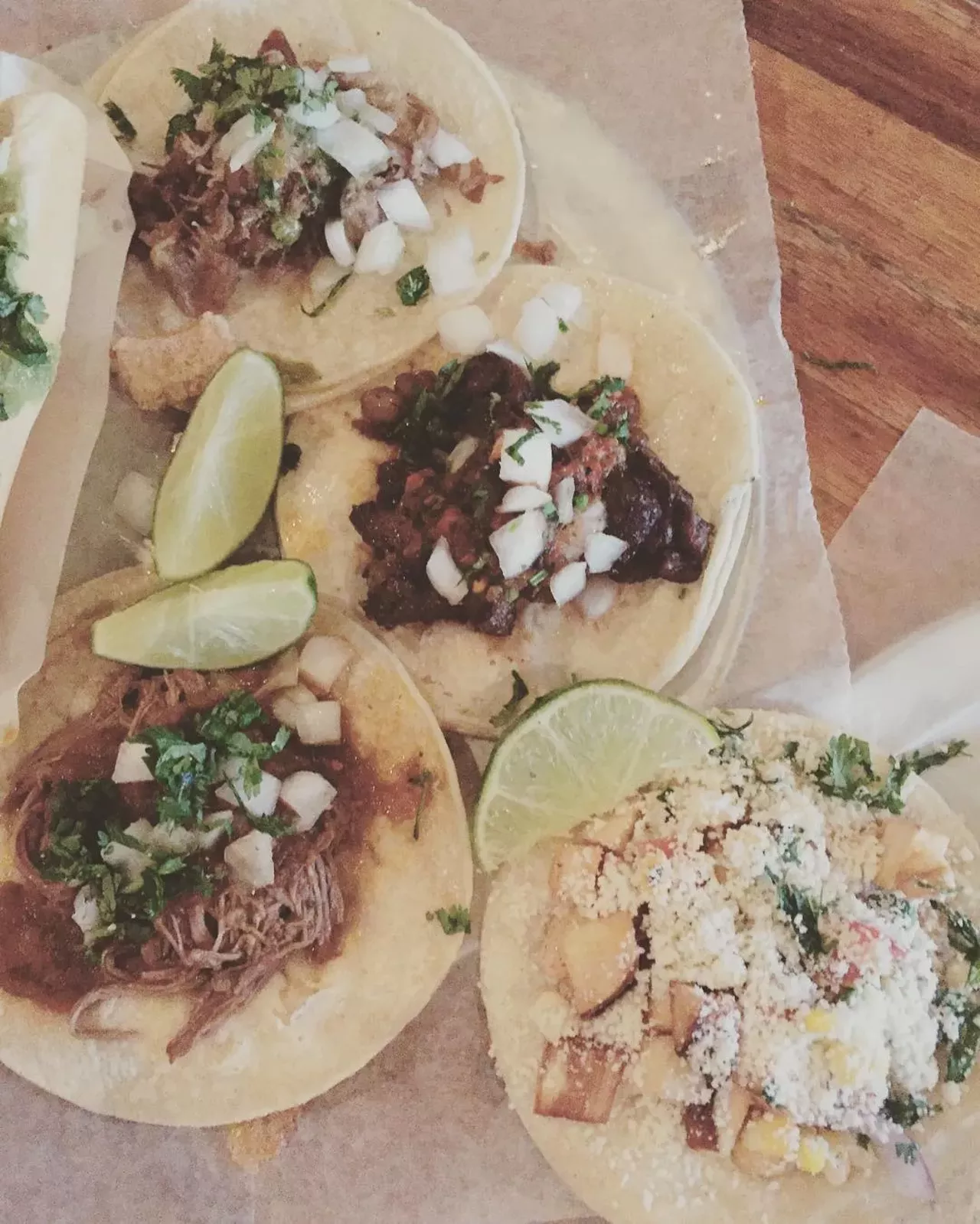 Tacos | Imperial | $2/ $3 Ferndale | 22828 Woodward Ave. | (248) 850-8060 Tacos, off all varieties, always on point. Rotating list of veggie and special options, and a few stand bys like Carne Asada and Pastor. (Photo: andapanda7701, via Instagram)