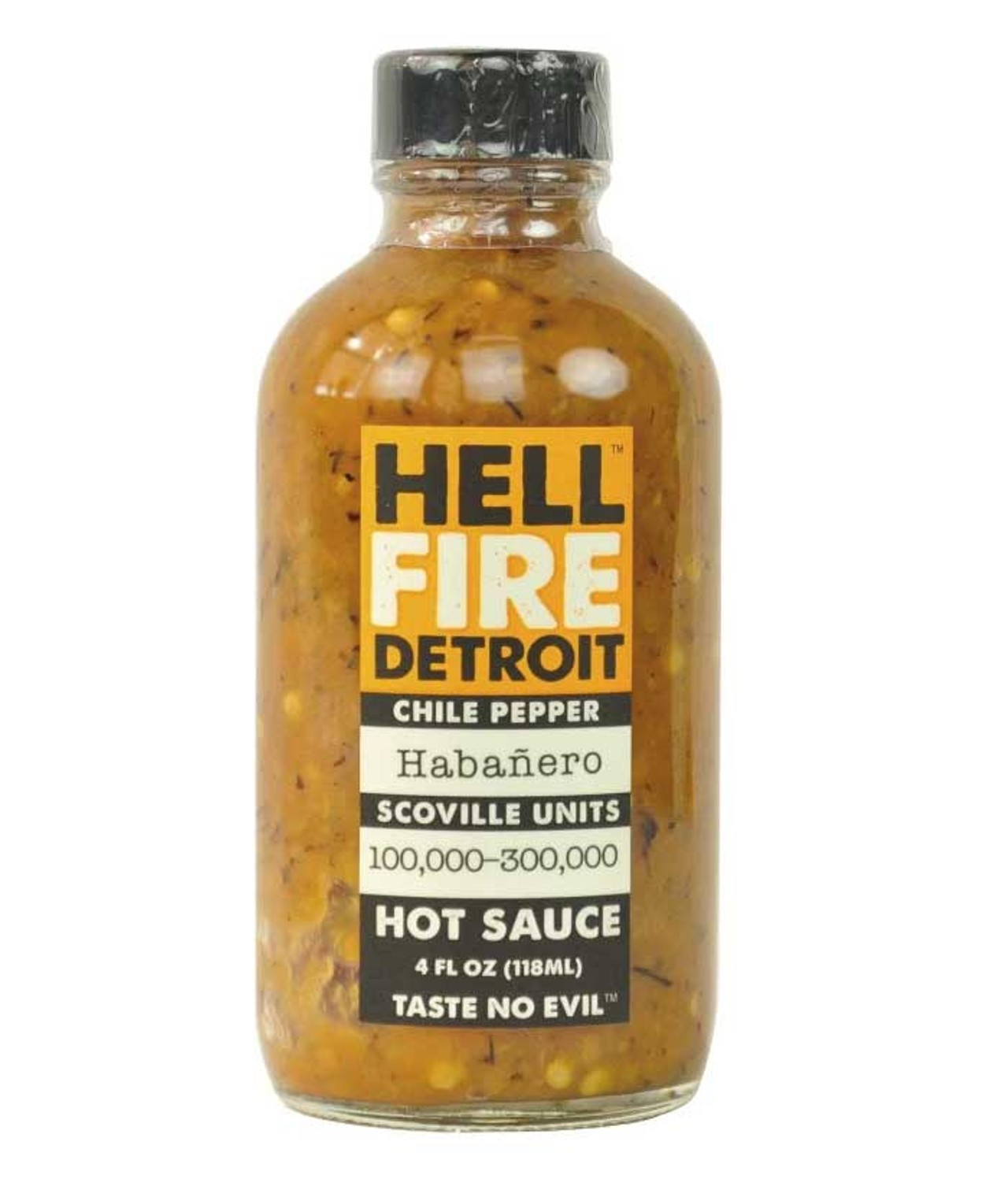 Hellfire Detroit sauce
hellfiredetroit.com
This local hot sauce brand was made famous by being 
featured on multiple seasons of Hot Ones, the popular 
interview show where guests answer tough questions while 
eating spicy chicken wings. Season 9’s Habanero sauce is 
available to order online for $15 (packing 100,000-300,000 
Scoville units), while Season 13’s Bourbon Habanero Ghost 
is available for $18 (at some 200,000-400,000 Scoville units).
Remember to keep a pitcher of milk handy. —Lee DeVito