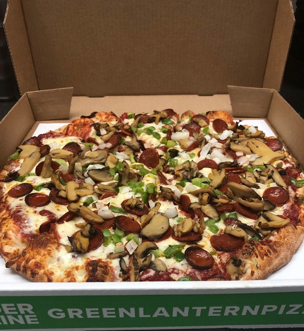 Green Lantern Pizza
4033 W. 12 Mile Rd, Berkley; 248-951-9292; greenlanternpizza.com
Metro Detroit mini-chain Green Lantern Pizza's seventh location opened in Berkley this year. The 5,200-square-foot restaurant has a full bar and a menu similar to that at the 15 Mile Road flagship location in Clinton Township. It is Green Lantern's third sit-down location, and the company expects to add more franchised carryout stores in the future. Green Lantern offers gourmet pizzas, subs, sandwiches, and salads.
Photo via Green Lantern Pizza / Facebook