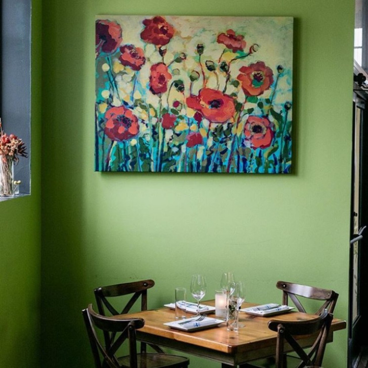 Chartreuse Kitchen & Cocktails
15 E. Kirby Ste. D, Detroit
This restaurant in Midtown includes bright green walls and furniture, and is filled with plenty of flowers and herbs to make for a picturesque dining experience.
Photo courtesy of @chartreusedetroit