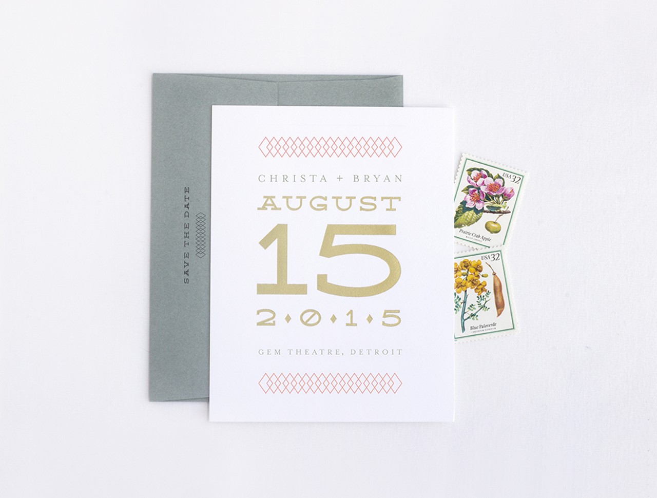 Genna Cowsert 
Often the first taste your guests will get of your wedding will be the Save the Date. Impress them with custom designs and quality paper. The options are truly endless and let's be honest, could you make this?