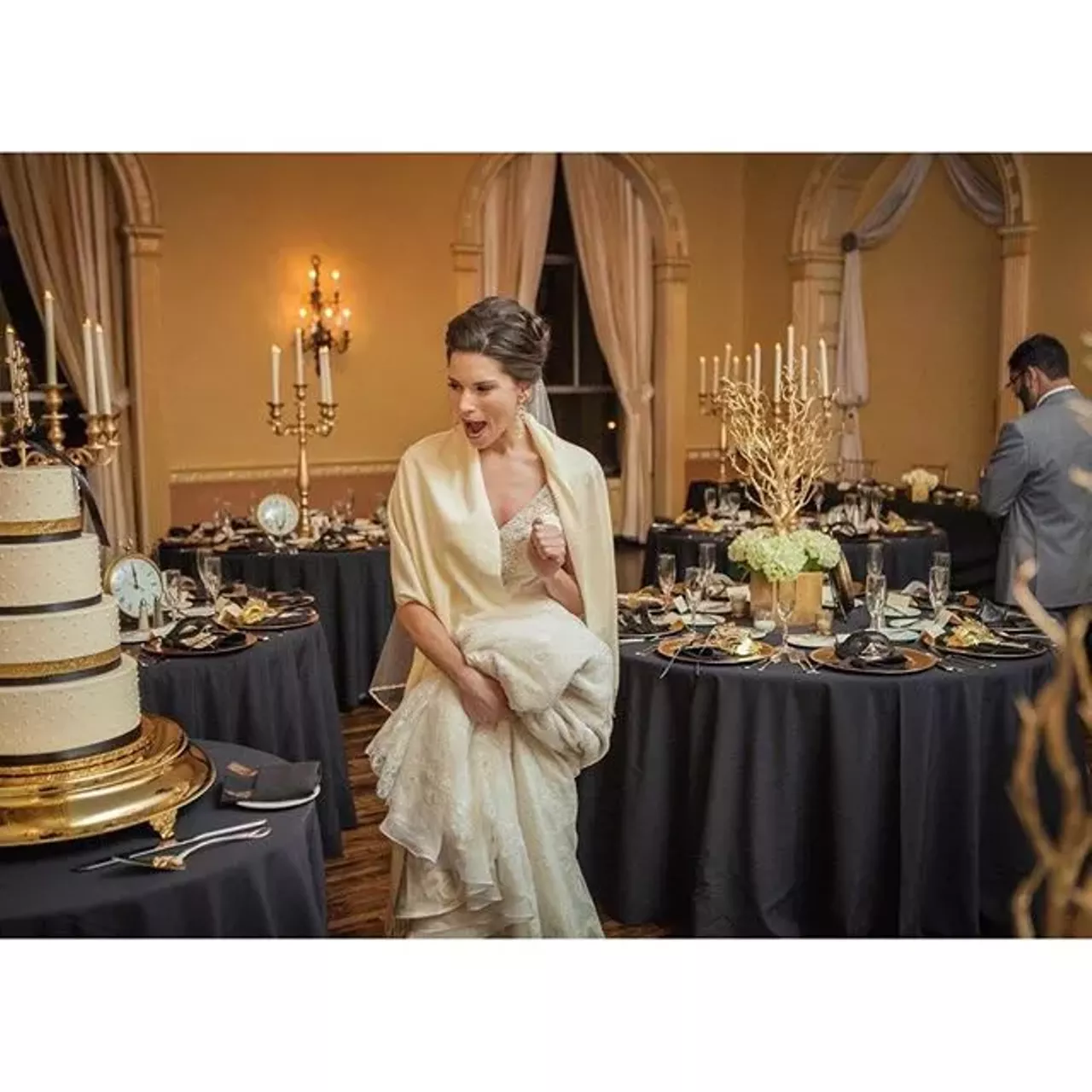 Curtsy and Bow Events Seriously, having a wedding planner will have you looking just like this. Look at those table settings, YASSSS.
