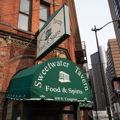 Sweetwater Tavern400 East Congress St., Detroit | 15640 W McNichols Rd., Detroit | 29296 Northwestern Hwy., Southfield | 16091 E. 10 mile Rd., Eastpointe | 313-962-2210 | sweetwatertavern.netYou can get chicken wings, considered Detroit’s best, until 1:30 a.m. daily, with weekend carryout available until 2 a.m.