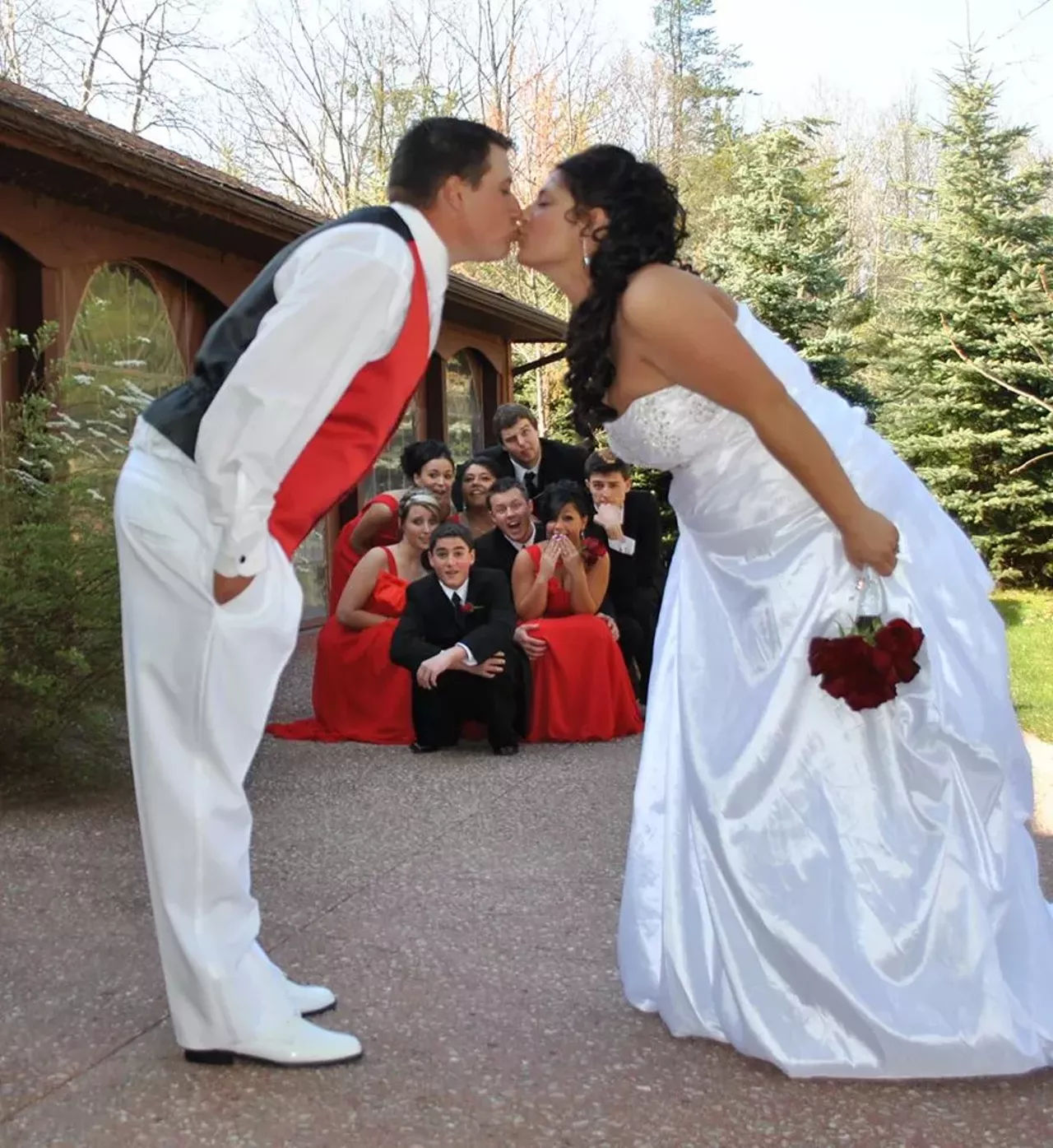 Frog Pond Village: filled with beautiful landscapes and rustic cabins, Frog Pond Village is the perfect place for a woodsy wedding. Lakeside photos at sunset are a must! Located at 1950 Ellis Lake Rd, Interlochen. Photo via Facebook user Tabitha Helsel