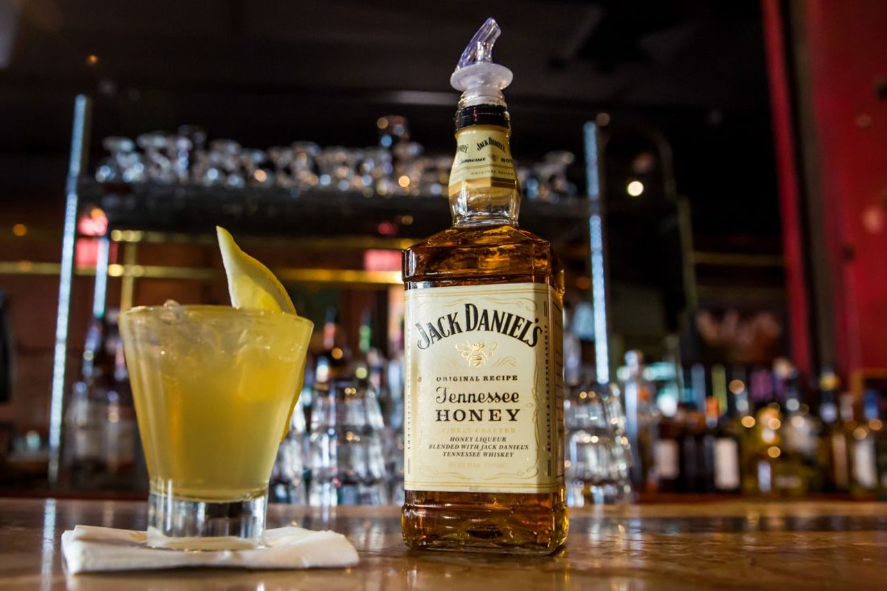 The featured drink at Floods is called "Jacked" and it is made with Jack Daniel's Tennessee Honey, Elderflower, lemonade, a splash of sour, and a drop of lime juice!