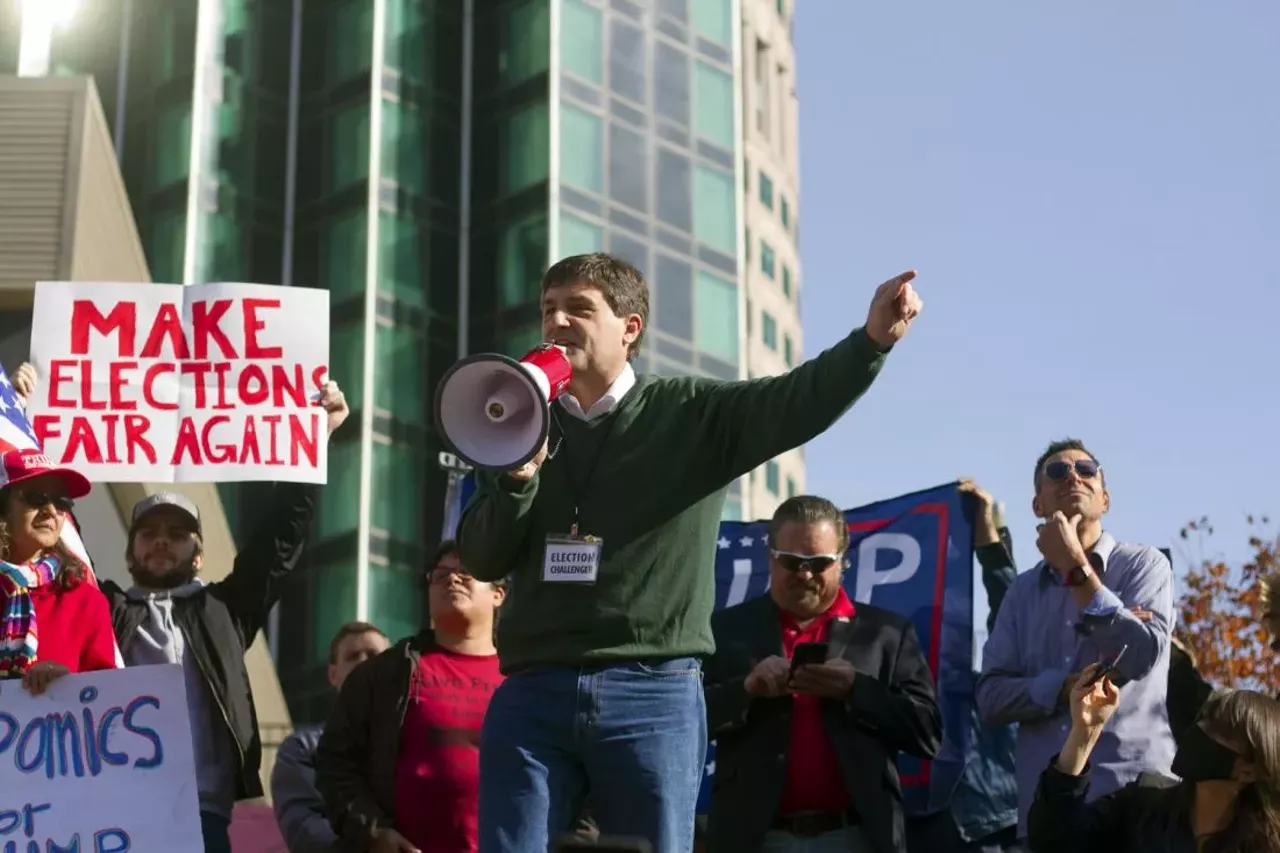 Image: A bunch of Trump supporters drove down to Detroit to lose their shit about the election