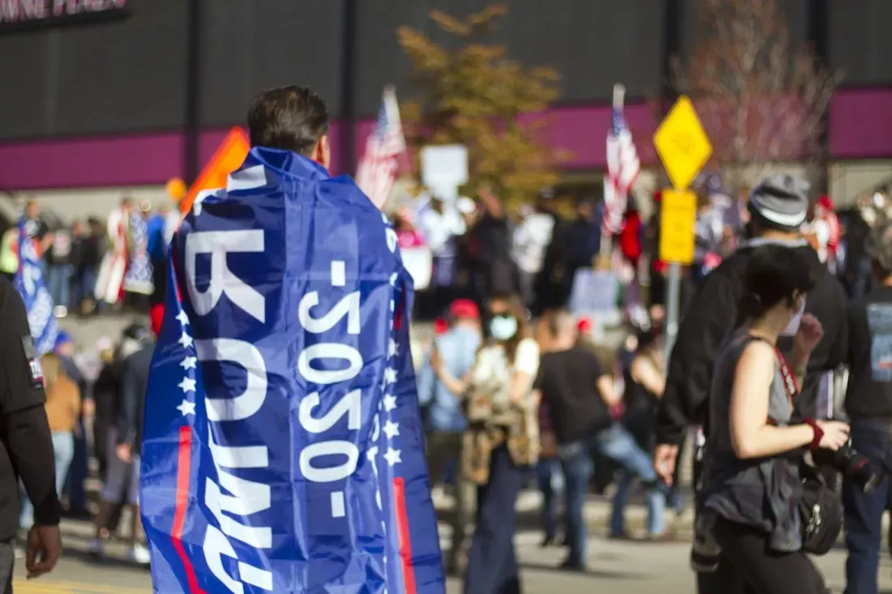 Image: A bunch of Trump supporters drove down to Detroit to lose their shit about the election