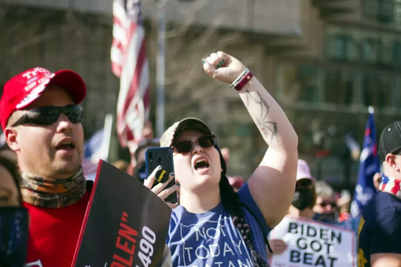 Image: A bunch of Trump supporters drove down to Detroit to lose their shit about the election