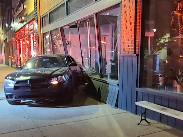 A Dodge Charger crashed into Detroit venue Trinosophes