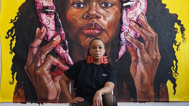 Sydney G. James became the first Black woman to have a solo show at MOCAD’s largest space, the Woodward Gallery, with Girl from Detroit.