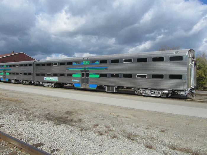 A passenger car for the proposed Ann Arbor-to-Detroit commuter rail project, which would include five stops in Ann Arbor, Ypsilanti, Detroit-Metro Airport, Dearborn and Detroit. - Courtesy of SEMCOG