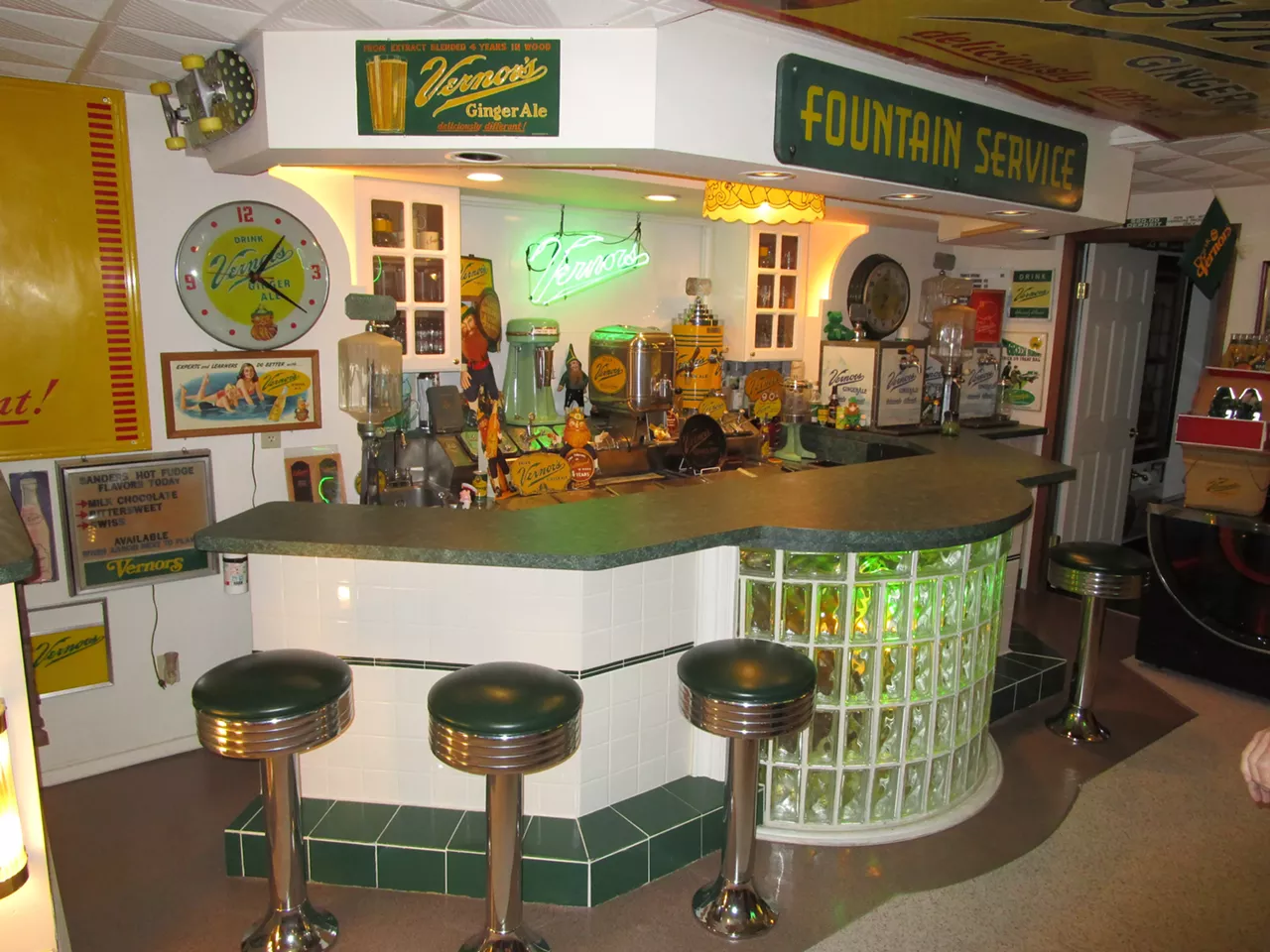 The centerpiece of the collection is this soda fountain, which took several years to complete.