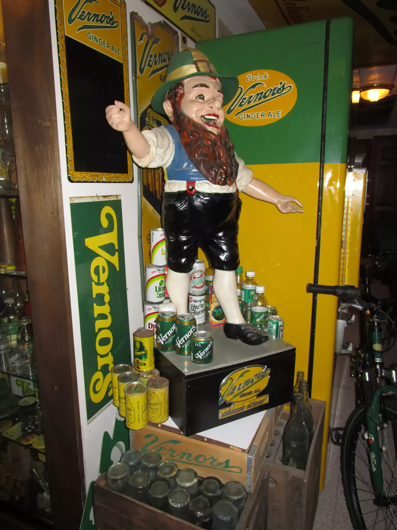 An actual mechanical gnome? Wunderlich has one. He calls it "the coolest thing I have." He says, "As far as I know, they had six of them in the plant that was at the foot of Woodward. They had a tour. They would take you through the process, so they would have the gnomes stationed at various places. His mouth actually moves up and down, his eyes go back and forth, but he couldn&#146;t talk. They didn&#146;t have that figured out back in the 1920s or whenever he was from."