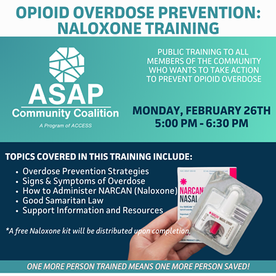 Image: Opioid Overdose Prevention Naloxone Training presented by ACCESS