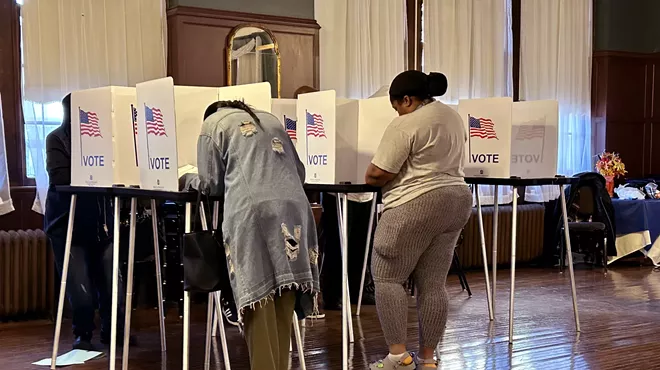 Voters in Detroit cast ballots at a polling station in November 2022.