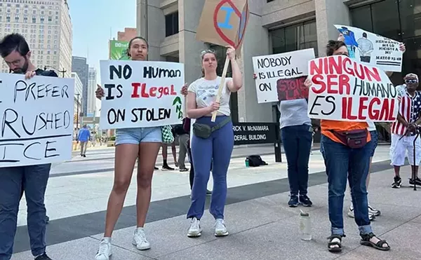 Image: Activists demand Duggan end police cooperation with ICE after Detroit raid