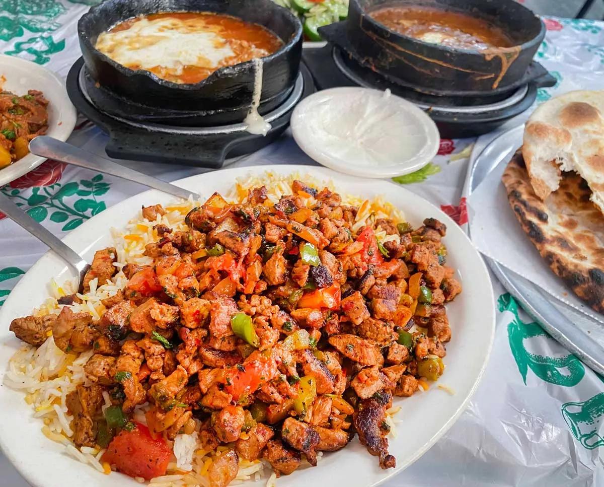 Image: Assorted plates from Taj Al-Yemen/Family Donut.