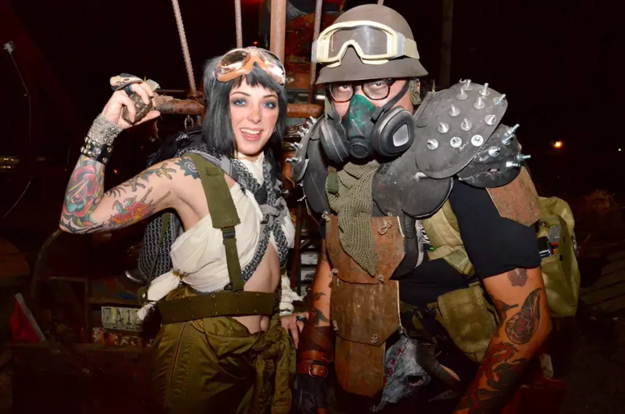 Image: All the apocalyptic cosplayers we saw at the 'Mad Max'-themed party at Tangent Gallery