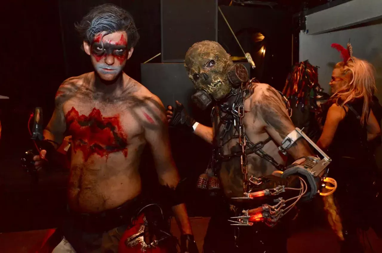 Image: All the apocalyptic cosplayers we saw at the 'Mad Max'-themed party at Tangent Gallery