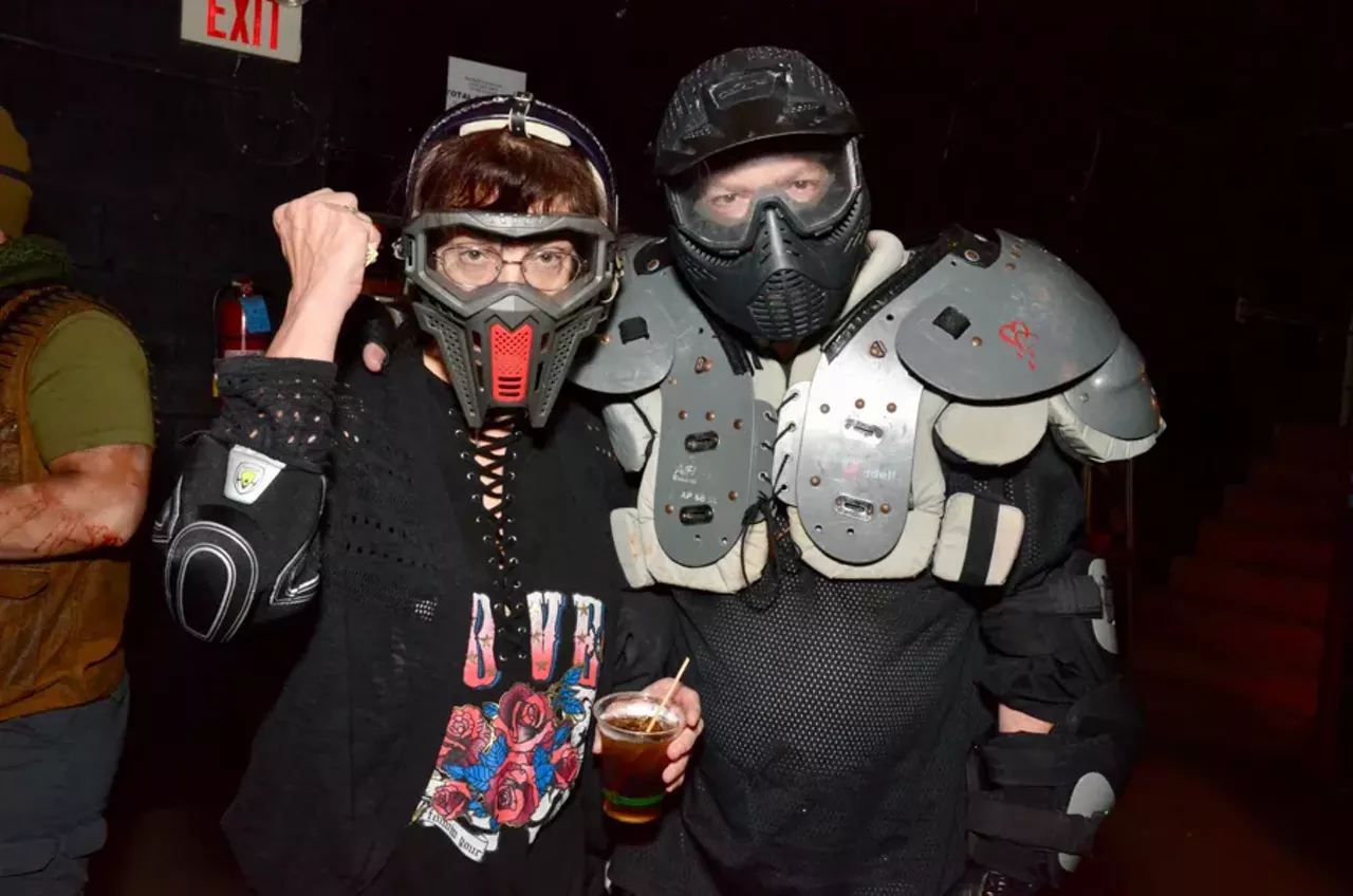 Image: All the apocalyptic cosplayers we saw at the 'Mad Max'-themed party at Tangent Gallery