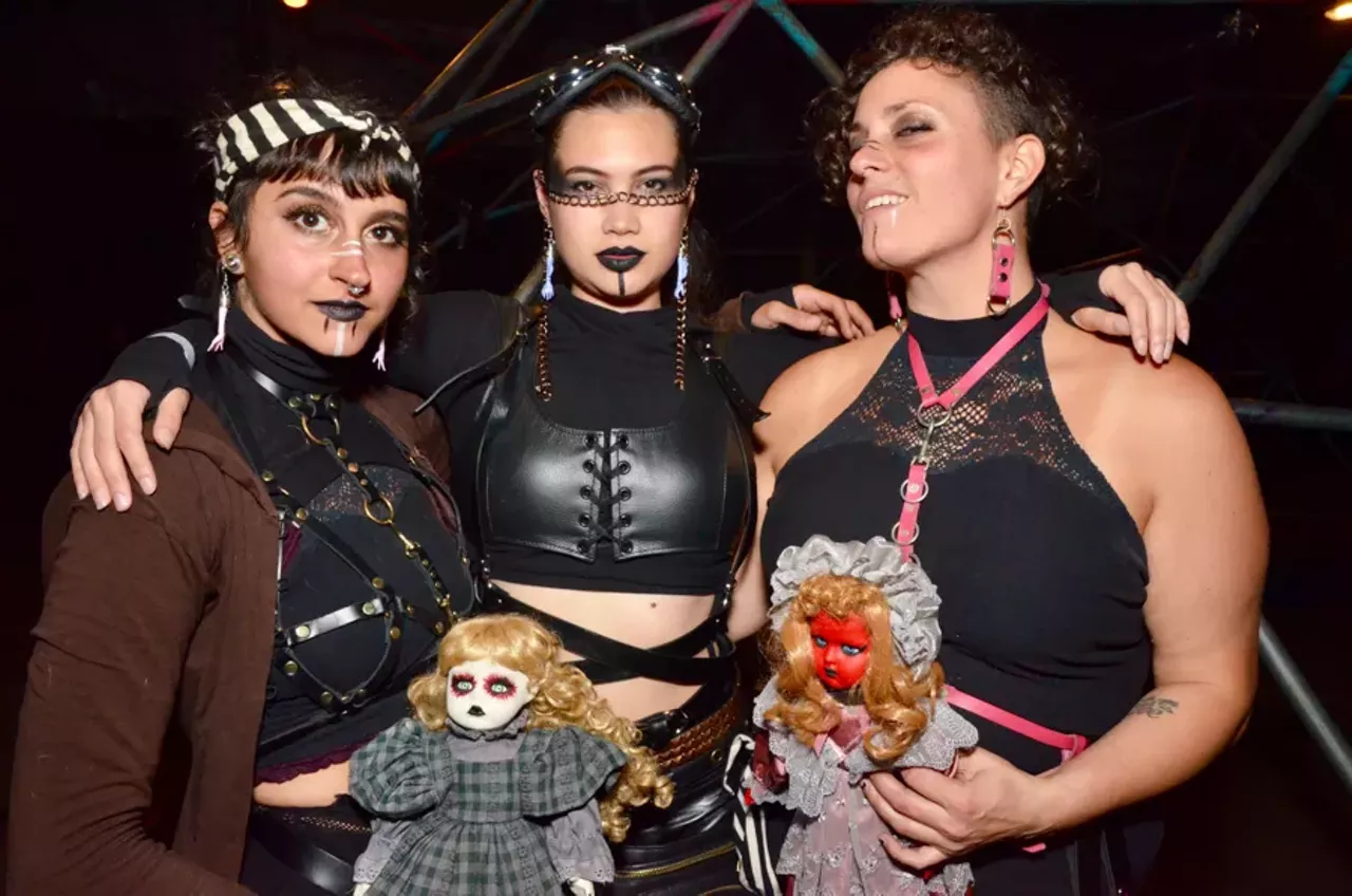 Image: All the apocalyptic cosplayers we saw at the 'Mad Max'-themed party at Tangent Gallery