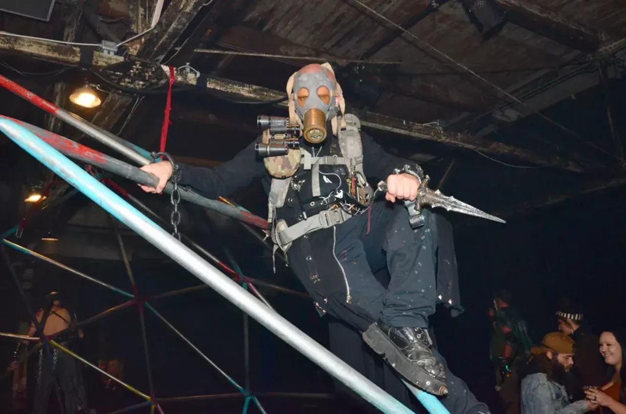 Image: All the apocalyptic cosplayers we saw at the 'Mad Max'-themed party at Tangent Gallery