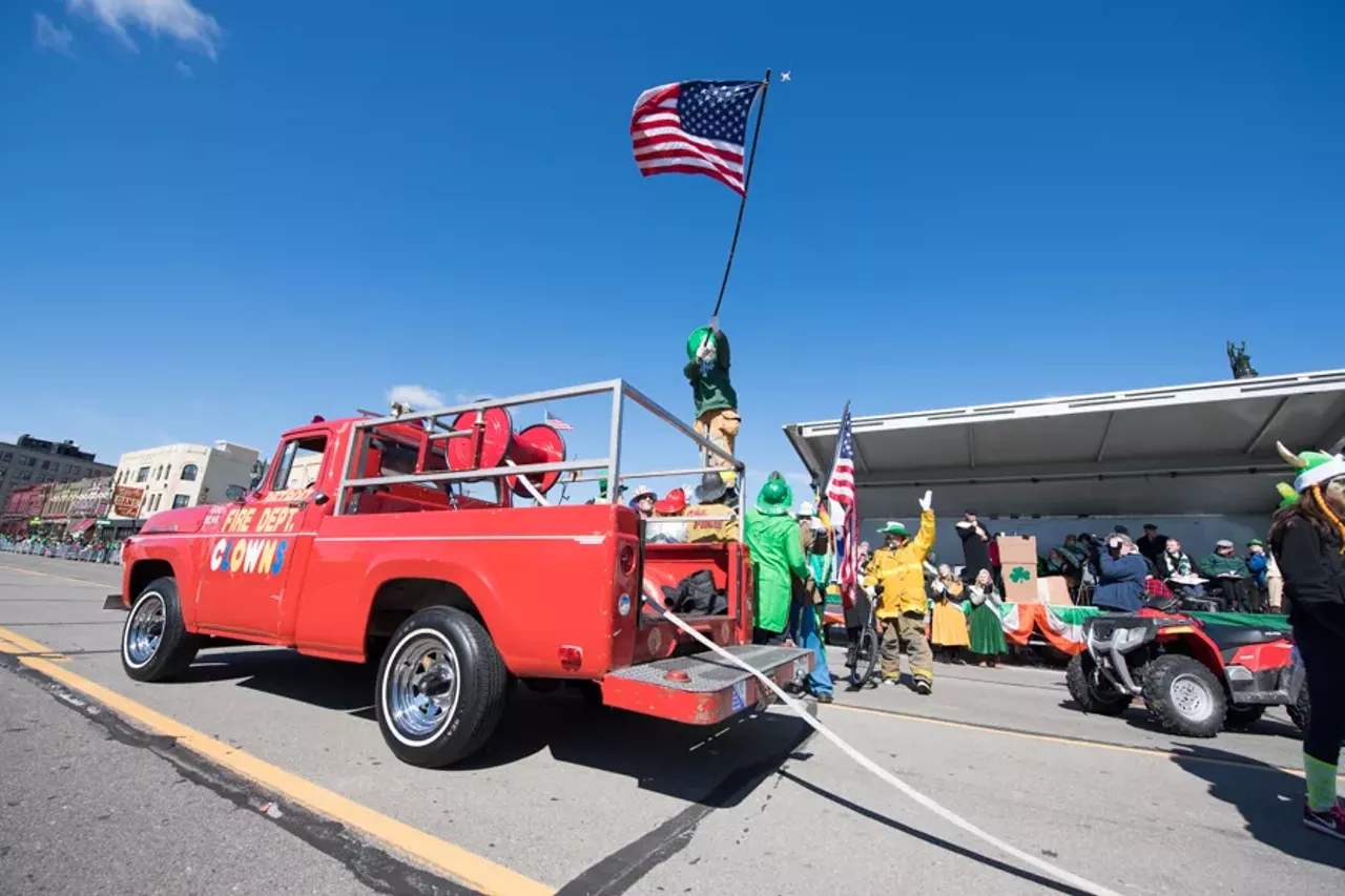 Image: All the clowns we saw at the Corktown St. Patrick's Day parade