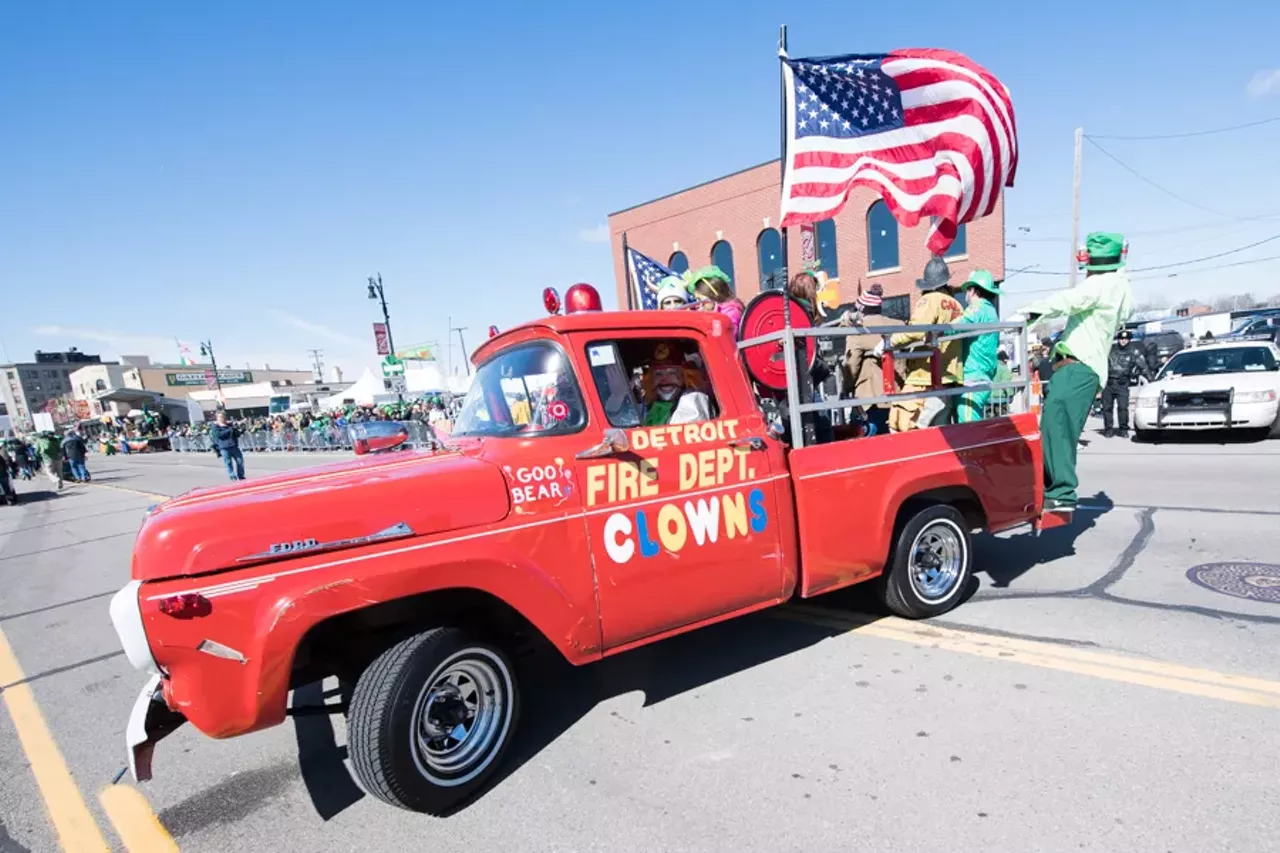 Image: All the clowns we saw at the Corktown St. Patrick's Day parade