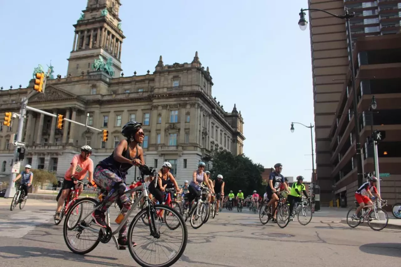 Image: All the happy bikers we saw at Tour de Troit