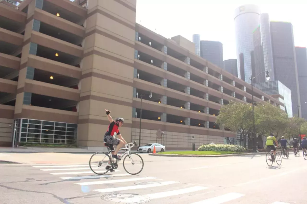 Image: All the happy bikers we saw at Tour de Troit