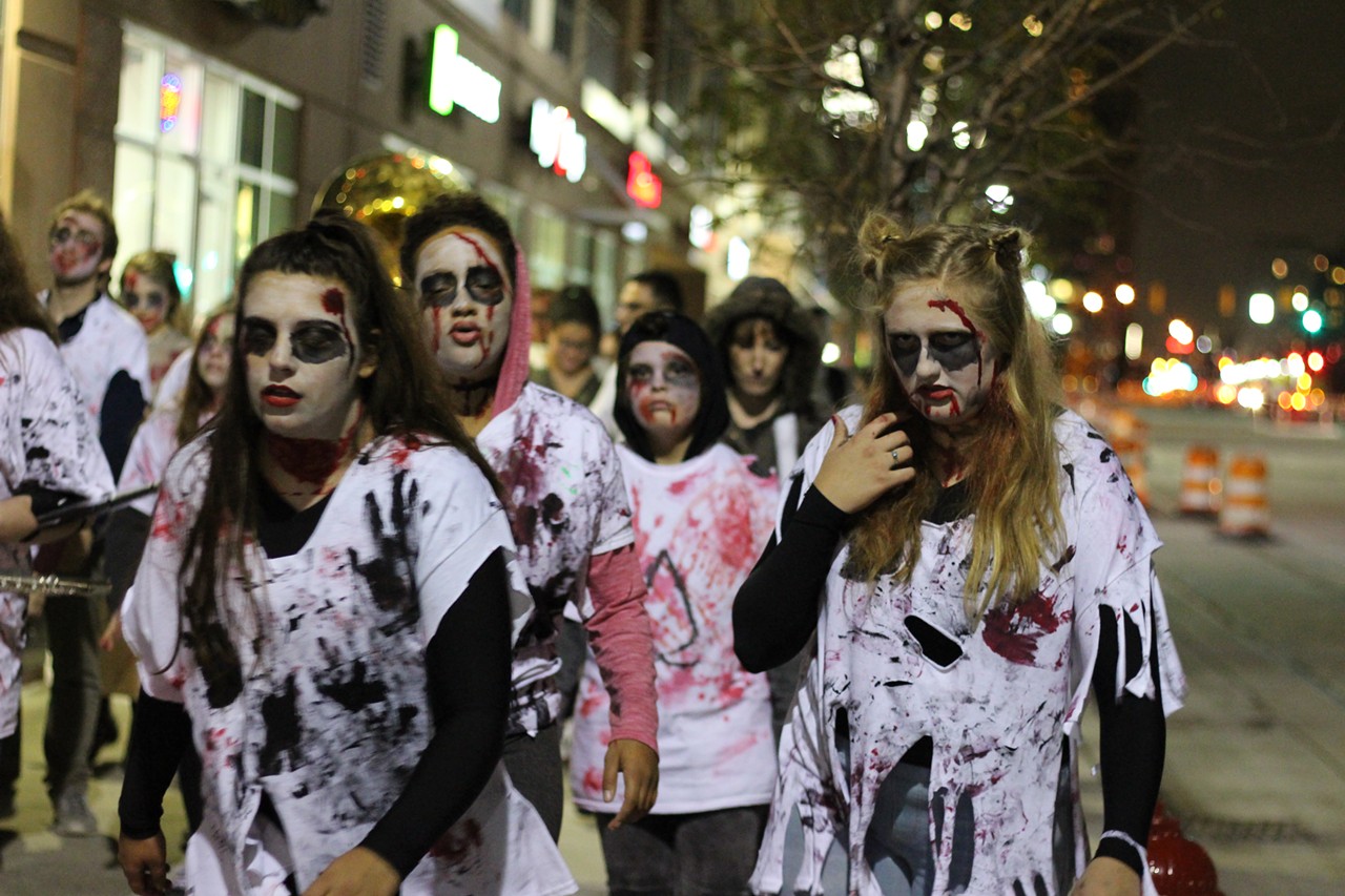 All the walking zombies we saw at Wayne State University's Zombie Parade