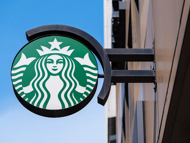 A Starbucks sign.