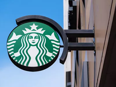 A Starbucks sign.