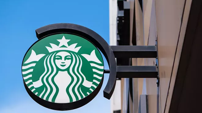 A Starbucks sign.