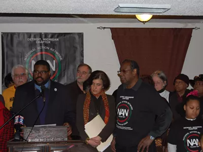 The Rev. Charles E. Williams, president of the National Action Network’s Michigan chapter, speaks at a press conference Monday announcing the “People’s Alternative Plan: Toward a Sustainable Detroit,” an alternative to the bankruptcy-exit plan filed by Detroit Emergency Manager Kevyn Orr last week.