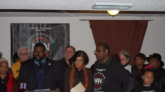 The Rev. Charles E. Williams, president of the National Action Network’s Michigan chapter, speaks at a press conference Monday announcing the “People’s Alternative Plan: Toward a Sustainable Detroit,” an alternative to the bankruptcy-exit plan filed by Detroit Emergency Manager Kevyn Orr last week.