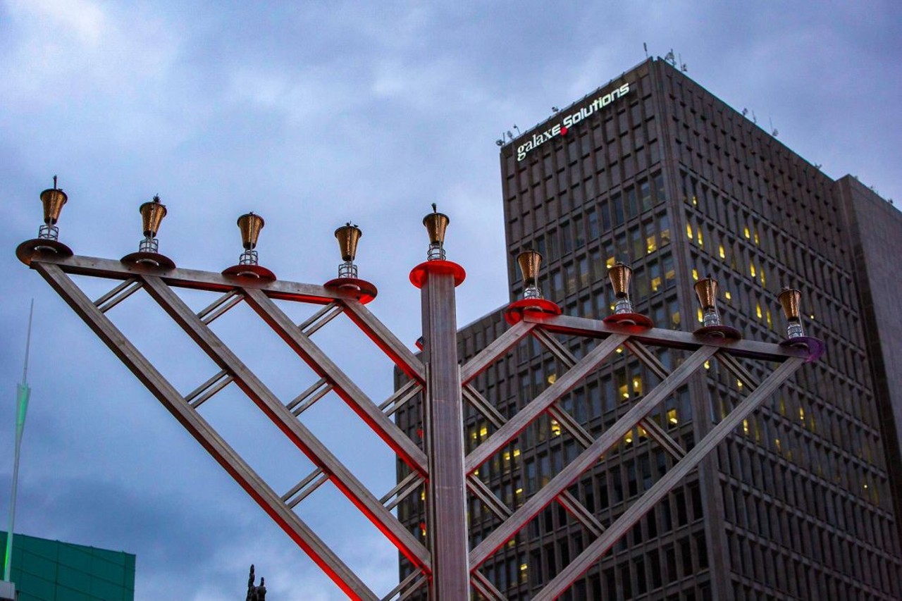 Menorah Lighting in the D
Friday, Nov. 22; Entertainment and refreshments, 4:30-5 p.m.; Menorah lighting ceremony, 5 p.m.; Free admission
800 Woodward Ave., Detroit (Campus Martius Park); menorahinthed.com
For those who celebrate Hanukkah, Menorah in the D offers a wonderful holiday experience through its lighting of the Detroit Menorah, fire show, music, face painting, along with complimentary snack bar. Not to forget, horse drawn carriage rides will be available, adding even more magic to the Hanukkah celebration.
Photo via Menorah in the D / Facebook