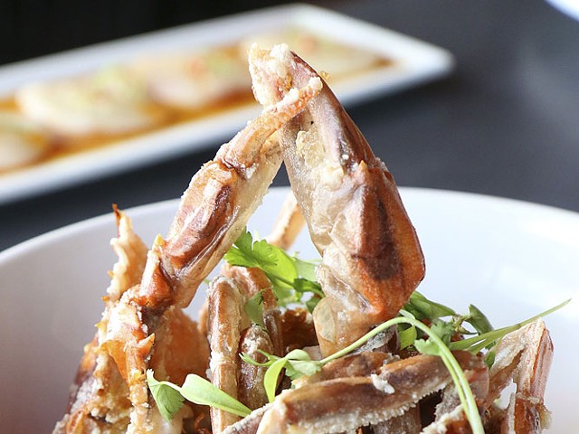 The soft shell crab with soba noodle salad from The Peterboro.