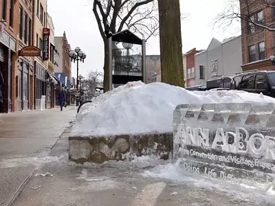 Downtown Ann Arbor on a winter day.