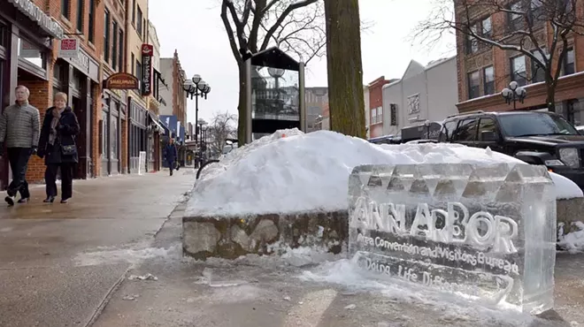 Downtown Ann Arbor on a winter day.