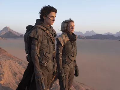 Timothée Chalamet and Rebecca Ferguson in Denis Villeneuve’s remake of Dune.